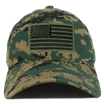 Armycrew Black Olive American Flag Embroidered Patch Camo Soft Crown Baseball Cap