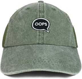 Armycrew Oops Patch Washed Pigment Dyed Soft Trucker Baseball Cap