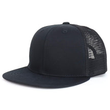 Youth Stylish Flat Bill Structured Mesh Back Snapback Trucker Cap