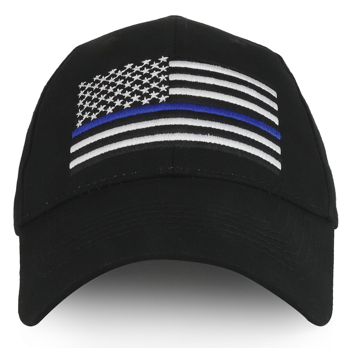 Armycrew Law Enforcement US Thin Blue Line Flag Embroidered Baseball Cap