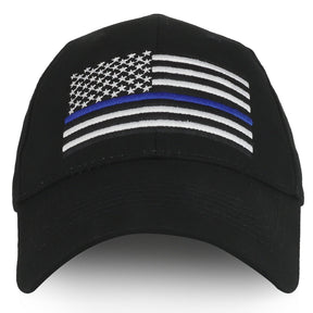 Armycrew Law Enforcement US Thin Blue Line Flag Embroidered Baseball Cap