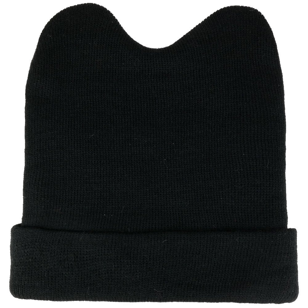 Pussyhat Women's Warm Cat Ear Folded Beanie Hat - Black