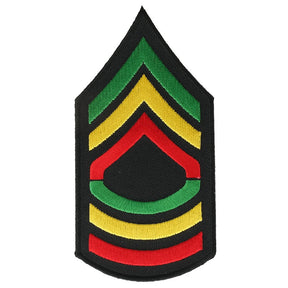 Military Ranking Sergeant Rasta Embroidered Iron on Patch 2 Pack