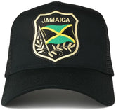 Armycrew Jamaica Flag and Text Emblem Embroidered Patch Adjustable Trucker Cap