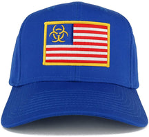 Biohazard Yellow American Flag Embroidered Iron on Patch Adjustable Baseball Cap