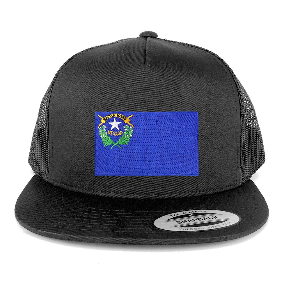 Armycrew New Nevada State Flag Patch 5 Panel Flatbill Snapback Mesh Cap