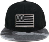Armycrew USA American Flag Embroidered Patch Urban Camo Flat Bill Snapback Cap - URB
