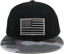 Armycrew USA American Flag Embroidered Patch Urban Camo Flat Bill Snapback Cap - URB