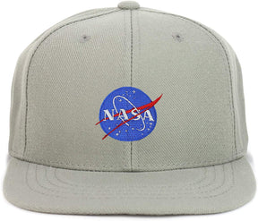 Armycrew Youth Kid Size Small NASA Insignia Patch Flat Bill Snapback Baseball Cap