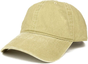 Armycrew Low Profile Plain Washed Pigment Dyed 100% Cotton Twill Dad Cap - Beige