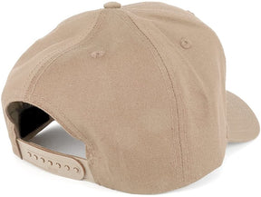 USA American Flag Logo Embroidered Iron On Patch Snap Back Cap - Khaki