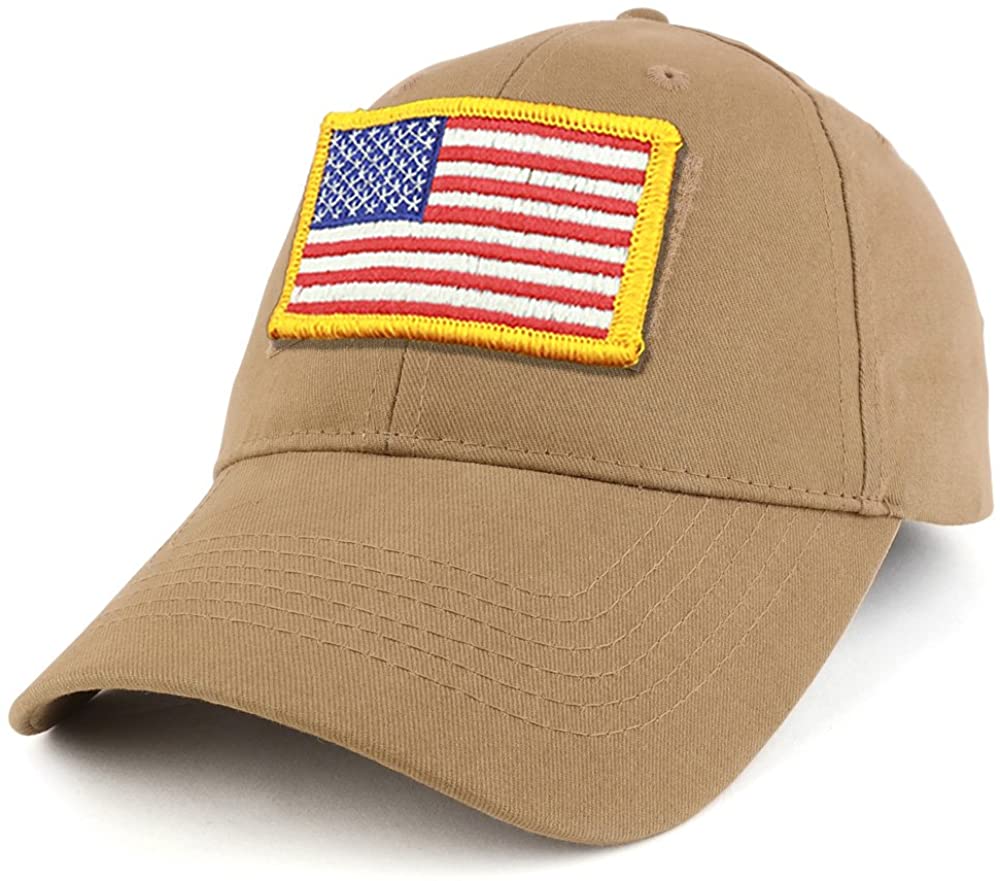 Armycrew USA Yellow Flag Tactical Patch Cotton Adjustable Baseball Cap