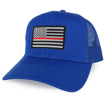 Armycrew XXL Oversize Thin Red Line 2 USA Flag Patch Mesh Back Trucker Baseball Cap