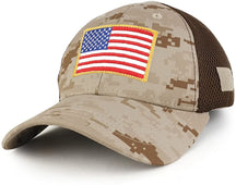 Armycrew USA Gold American Flag Embroidered Patch Low Crown Adjustable Tactical Mesh Cap