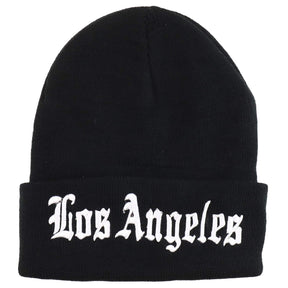 Armycrew Old English Font City Names Embroidered Cuff Long Beanie Hat