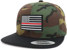 Armycrew Assorted USA Patch Two Tone Camo Black Flatbill Snapback Baseball Cap