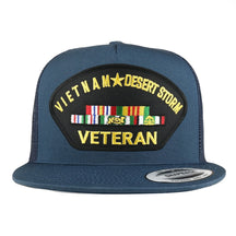 Armycrew 5 Panel Vietnam and Desert Storm Veteran Patch Flatbill Mesh Snapback