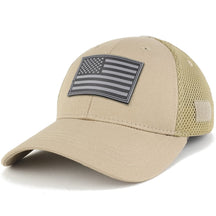 Armycrew USA American Flag Black 2 Rubber Tactical Patch Low Crown Adjustable Mesh Cap