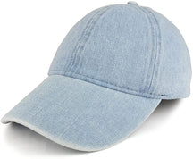 Armycrew Plain Denim Six Panel Unstructured Low Profile Baseball Cap