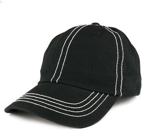 Armycrew Plain Contrast Stitch Low Profile Washed Cotton Baseball Hat