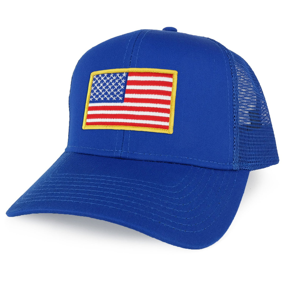 Armycrew XXL Oversize Yellow USA Flag Patch Mesh Back Trucker Baseball Cap