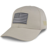 Armycrew USA Patriotic Black 2 American Flag Rubber Tactical Patch Adjustable Structured Operator Cap - ACU