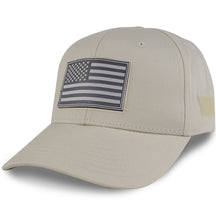 Armycrew USA Patriotic Black 2 American Flag Rubber Tactical Patch Adjustable Structured Operator Cap - ACU