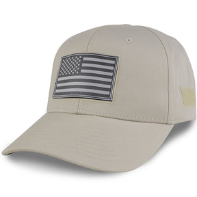 Armycrew USA Patriotic Black 2 American Flag Rubber Tactical Patch Adjustable Structured Operator Cap - ACU
