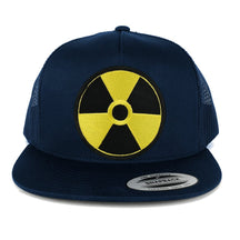Armycrew 5 Panel Radiation Circular Black Yellow Embroidered Patch Flat Bill Mesh Snapback