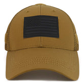 Armycrew US American Flag Black 3D Rubber Tactical Patch Trucker Mesh Back Cap