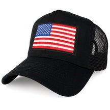 Armycrew XXL Oversize White Black Border USA Flag Patch Mesh Back Trucker Baseball Cap