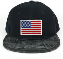 USA American Flag Embroidered Iron on Patch Camo Bill Snapback Cap - NTG