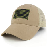 Armycrew USA American Flag Subdued Olive Embroidered Tactical Patch with Mesh Operator Cap