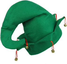 Armycrew Christmas Santa's Helper Green Elf Hat Bells