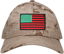 Low Profile US American Flag Patch Camo Cap - DES