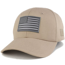 Armycrew USA Patriotic Black 2 American Flag Rubber Tactical Patch Adjustable Structured Operator Cap - ACU