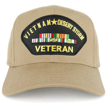 Armycrew Vietnam and Desert Storm Veteran Embroidered Patch Snapback Baseball Cap