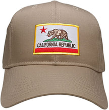 California Republic Embroidered Iron On Patch Gold Border Snapback Baseball Cap