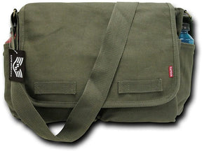 Durable Black Classic Canvas Military Messenger Bag