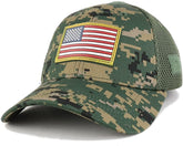 Armycrew USA Gold American 3D Flag Rubber Tactical Patch Low Crown Adjustable Mesh Cap