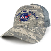 Low Profile Unstructured NASA, I Need My Space Embroidered Camo Mesh Trucker Cap
