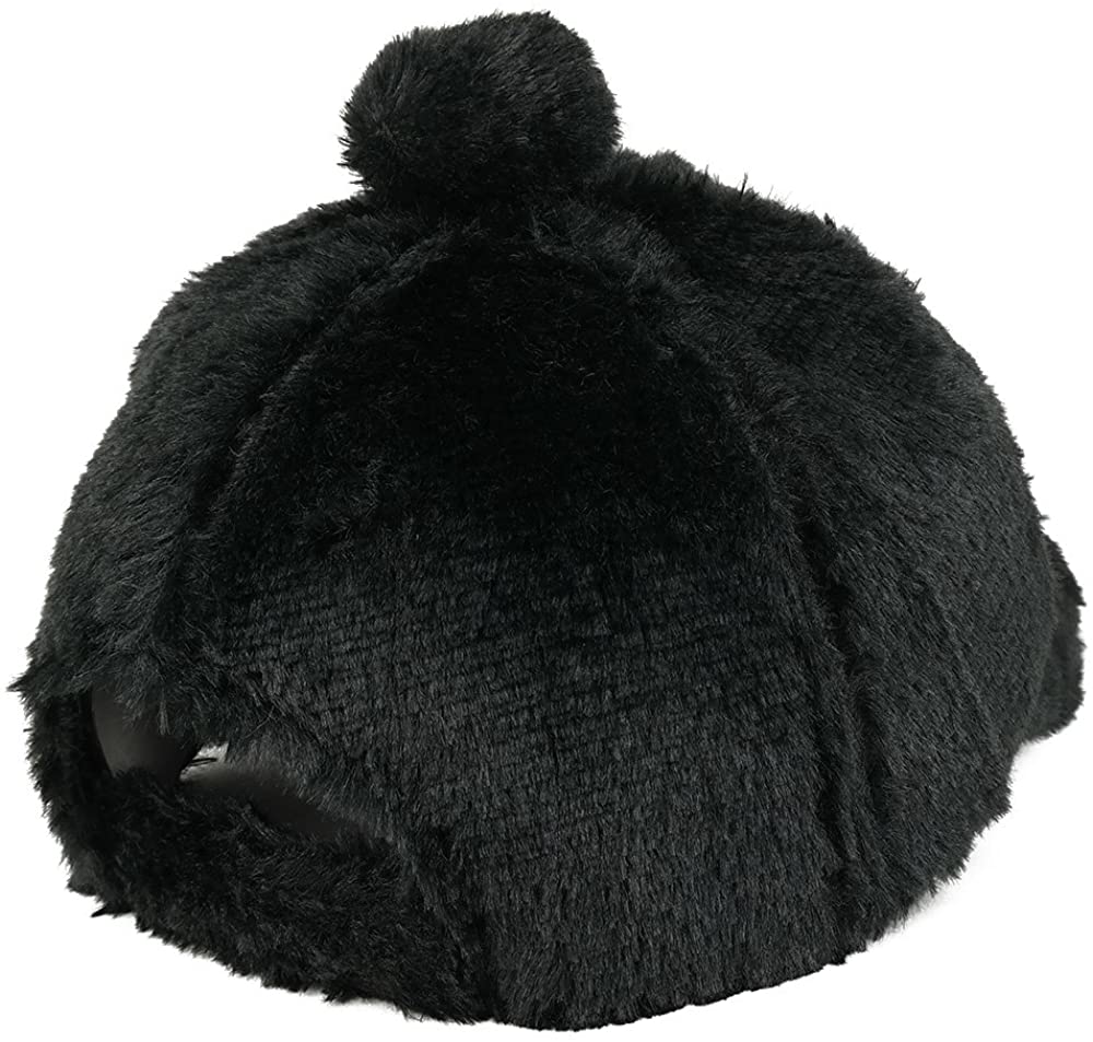 Armycrew USA Embroidered Unstructured Fur Pom Baseball Cap