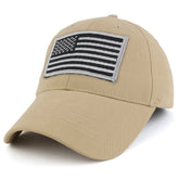 Armycrew USA American Flag Embroidered Subdued Grey Tactical Patch with Adjustable Operator Cap