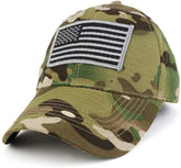Armycrew USA American Flag Embroidered Subdued Grey Tactical Patch with Adjustable Operator Cap
