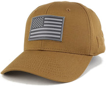 Armycrew USA Patriotic Black 2 American Flag Rubber Tactical Patch Adjustable Structured Operator Cap - ACU