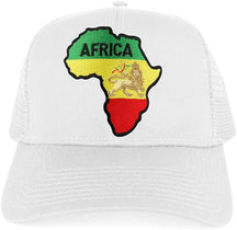 RGY Africa Map and Rasta Lion Embroidered Iron on Patch Adjustable Trucker Mesh Cap