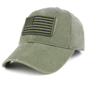Armycrew USA Olive Flag Tactical Patch Cotton Adjustable Baseball Cap