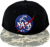 NASA Insignia Space Embroidered Iron on Patch Camo Flat Bill Snapback Cap