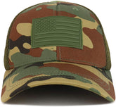 Armycrew US American Flag Olive Rubber 3D Tactical Patch Air Mesh Flex Cap