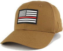 Thin RED Line USA Flag 3-D Rubber Tactical Patch Adjustable Structured Operator Cap